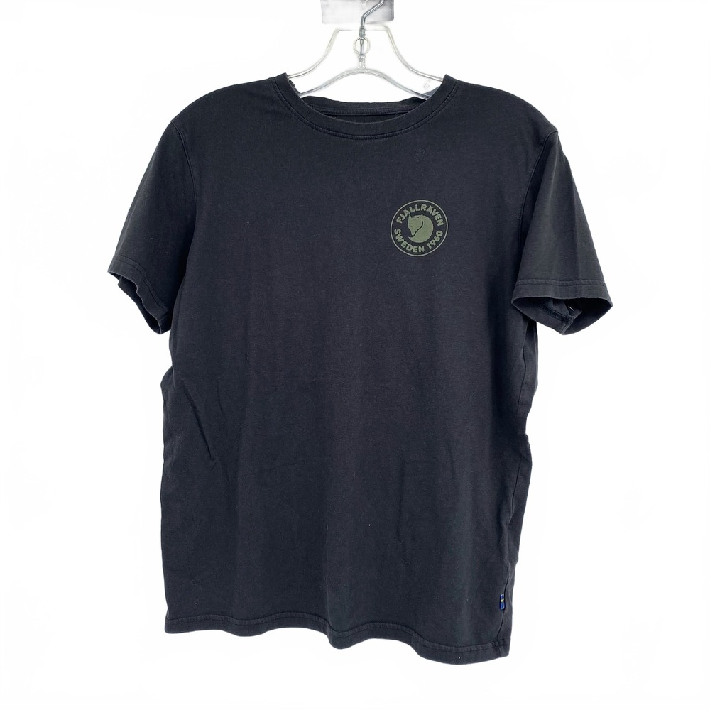 Fjallraven Black Cotton Blend Tee | Men’s Regular Size S
